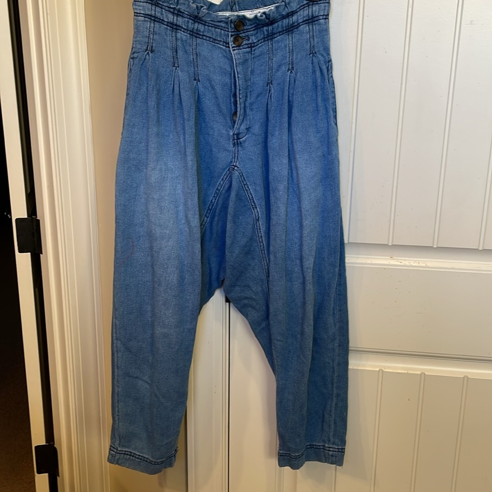 Free People We The Free “Mover and Shaker” Paper Bag Pants. Very oversized. EUC - Picture 2 of 6